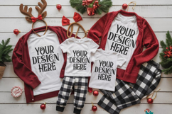 Christmas Family Matching Group Flat Lay Mockup Product Image 1