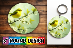 Timeless Round Ornaments Sublimation PNG, Birds Product Image 1