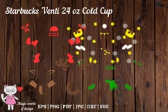 Deer with Snowflakes svg, Full Wrap Venti Cold Cup 24 oz Product Image 2