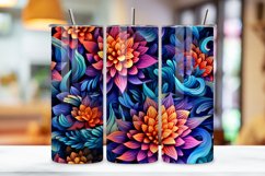Futuristic 3D Petal Tumbler Wrap, Seamless Symphony PNG Product Image 3