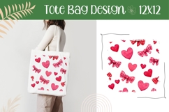 Cartoon Bows Illustration, Love Tote Bag Sublimation Product Image 1