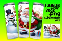 Sublimation Wrap 20oz Tumbler Christmas Cartoon Design Product Image 1