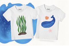 Watercolor sea life marine clipart Product Image 2