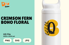 Crimson Fern Boho Floral Monogram Product Image 1