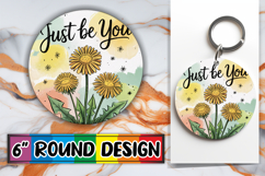 Timeless Keychain Circle Design, Flowers Quote Product Image 1