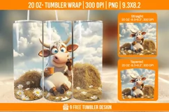 Highland Cow Tumbler Wrap Designs, Sublimation Wrap Product Image 1