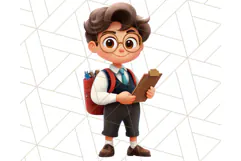 Boy Teacher Clipart PNG, Cute Male Teacher Illustration Product Image 3