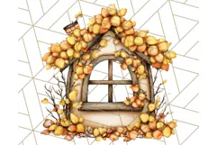 Fall Fairy House Clipart PNG, Autumn Homes and Decor Product Image 3