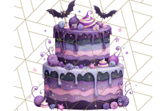 Realistic Halloween Cake Clipart PNG, Spooky Desserts Product Image 3