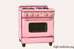 Pink Kitchen Coquette Kitchen Clipart PNG, Product Image 1