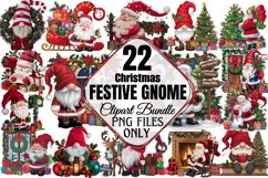 Christmas Festive gnome clipart Bundle PNG Product Image 1