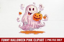 Funny Halloween Pink Clipart PNG Product Image 1