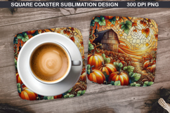Pumpkin Coaster Sublimation, Halloween Coaster PNG Design Product Image 1