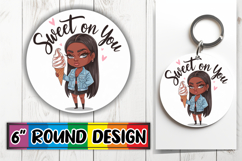 Enchanted Round Keychains PNG, Love Woman Product Image 1