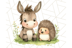 Cute Animal Friends Clipart PNG, Whimsical Spring Animal Duo Product Image 3