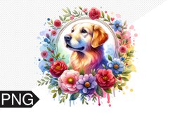 Dog Flowers Sublimation - Dog Clipart PNG Design Product Image 1