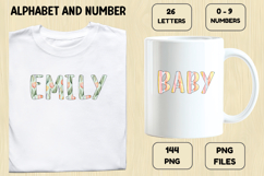 Baby Shower Watercolor Alphabet and Numbers Clipart PNG Product Image 7