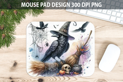 Crow Mouse pad Sublimation - Halloween Animal PNG Design Product Image 1