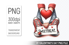 Watercolor Valentine Heart Character Clipart PNG Bundle Product Image 6