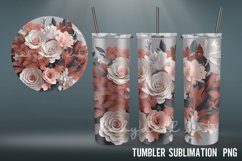 3D Flowers Tumbler wrap| Tumbler Sublimation Design Product Image 6