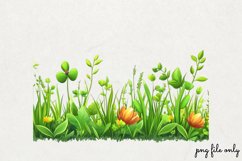 Watercolor Grass Borders Clipart PNG Product Image 1