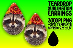 Colorful Raccoon &amp; Bloom Teardrop Earrings Product Image 1