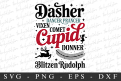 Dasher Dance Prancer Vixen Comet Cupid Svg | Christmas svg Product Image 1