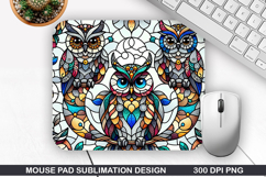 Halloween Owls Mouse Pad Sublimation,Halloween Mouse Pad PNG Product Image 1