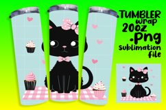 Cute Cat Watercolor Tumbler Wrap Design Product Image 1