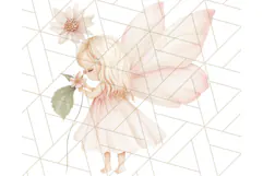 Pastel Pink Fairy Garden Clipart, Enchanted Cottagecore Png Product Image 3