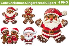 Cute Christmas Gingerbread Clipart PNG Product Image 1