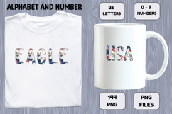 4th of July Alphabet png clipart, independence letters doodle Product Image 7