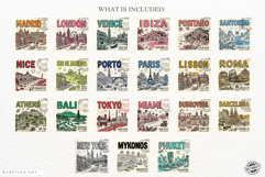 Summer Travel Postage Stamps PNG Clipart Product Image 4