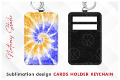 Vibrant Tie Dye Pattern - Sublimation Cards Holder Keychain. Product Image 1