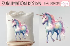 Watercolor unicorn PNG for sublimation | Magical design PNG Product Image 2