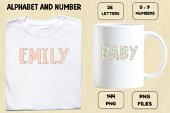 Baby Shower Watercolor Alphabet and Numbers Clipart PNG Product Image 7