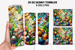 Bunny Skinny Tumbler 20oz Wrap Design, Easter Tumbler PNG Product Image 1