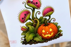 Halloween Carnivorous Plant Clipart | Cute Spooky Venus Flyt Product Image 2