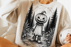 Halloween Scarecrow PNG, Vintage Halloween Ghost Witch PNG Product Image 5