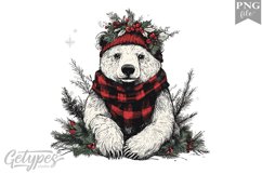 Christmas Bear Clipart Design - High Quality 300 Dpi Product Image 1