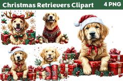 Christmas Retrievers Clipart PNG Product Image 1