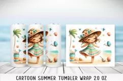 Summer cartoon Tumbler Wrap|PNG, 20 oz. Product Image 4