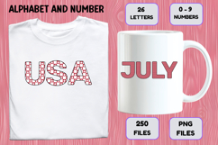 4th July Alphabet png clipart, independence letters doodle Product Image 7