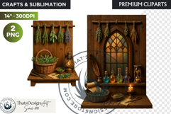 Cosy Witch's Apothecary magic Clipart PNG witchcraft graphic Product Image 1