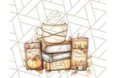Pumpkin Spice Chibi Girls, Fall Accessories PNG, Cozy Autumn Product Image 3