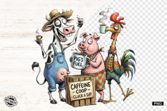 Whimsical Animal Drink Coffee - Whimsical Animals Clipart Product Image 1