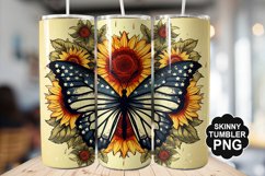 Butterfly and Sunflower Tumbler Wrap for Sublimation Product Image 1
