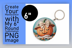 Sophisticated Keychain Circle PNG , Cute Pumpkin Product Image 1