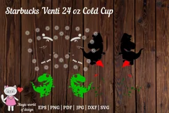Dinosaur christmas svg, Full Wrap Venti Cold Cup 24 oz Product Image 2