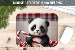 Christmas Panda Mouse Pad Sublimation - Animal PNG Design Product Image 1